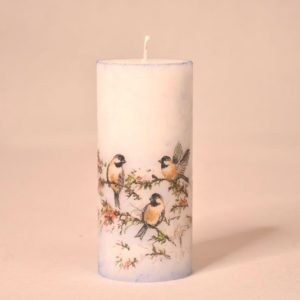 Свічка "Синиці" 7*15см