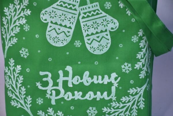 Екосумка "З Новим Роком!" зелено-біла - Зображення 2